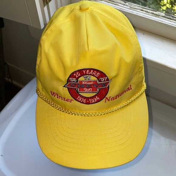 Vtg 1994 Winter National ‘55 ‘56 ‘57 Classic Chevy International yellow cap - Picture 1 of 9